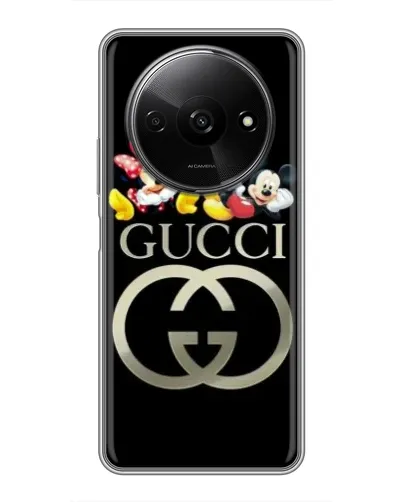 Чехол для Xiaomi Redmi A3 с картинкой «Gucci — герои Disney»