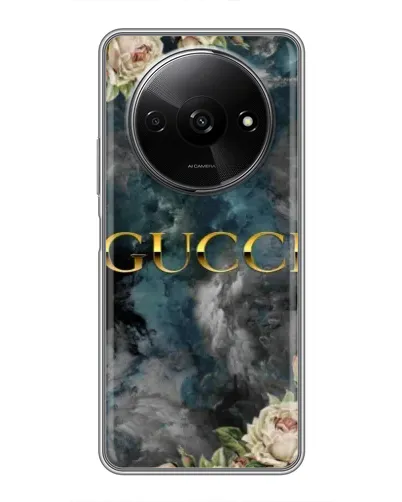 Чехол для Xiaomi Redmi A3 с картинкой «Абстрактные цветы Gucci»