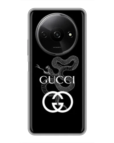 Чехол для Xiaomi Redmi A3 с картинкой «Gucci — серебряная змея»
