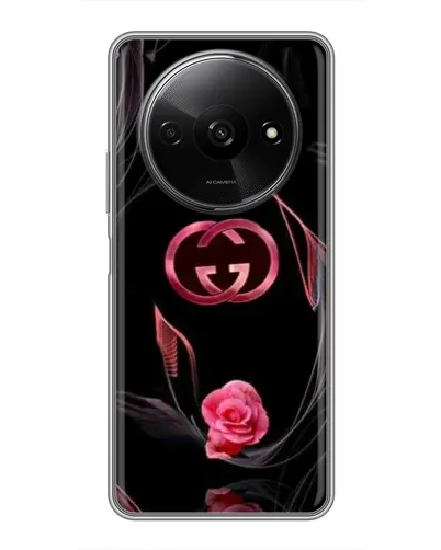 Чехол для Xiaomi Redmi A3 с картинкой «Gucci — неоновая роза»