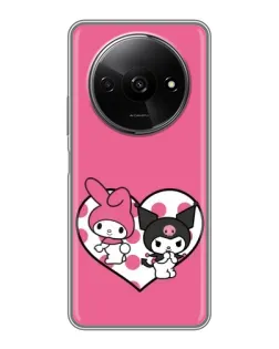 Чехол для Xiaomi Redmi A3 с картинкой «Kuromi и My Melody»