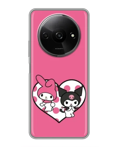Чехол для Xiaomi Redmi A3 с картинкой «Kuromi и My Melody»