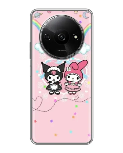 Чехол для Xiaomi Redmi A3 с картинкой «My Melody и Kuromi»