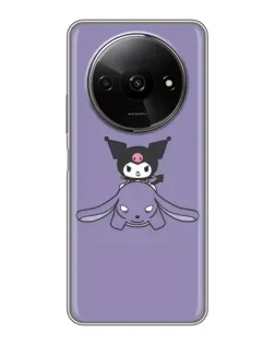 Чехол для Xiaomi Redmi A3 с картинкой «Kuromi на лиловом фоне»