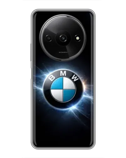 Чехол для Xiaomi Redmi A3 с картинкой «BMW — неоновое сияние»