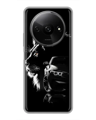 Чехол для Xiaomi Redmi A3 с картинкой «BMW и лев»