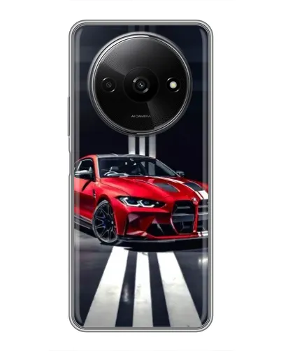 Чехол для Xiaomi Redmi A3 с картинкой «Красная BMW на дороге»