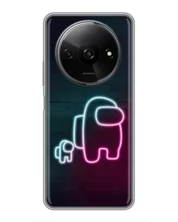 Чехол для Xiaomi Redmi A3 с картинкой «Among Us неон-арт»