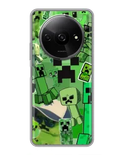 Чехол для Xiaomi Redmi A3 с картинкой «Криперы Minecraft»