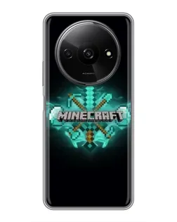 Чехол для Xiaomi Redmi A3 с картинкой «Minecraft Diamond лого»