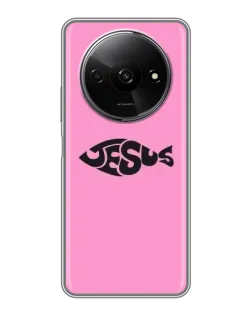 Чехол для Xiaomi Redmi A3 с картинкой «Розовый символ  Jesus»