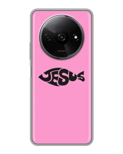 Чехол для Xiaomi Redmi A3 с картинкой «Розовый символ  Jesus»
