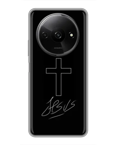 Чехол для Xiaomi Redmi A3 с картинкой «Графический крест Jesus» Чехол для Xiaomi Redmi A3 с картинкой «Графический крест Jesus»