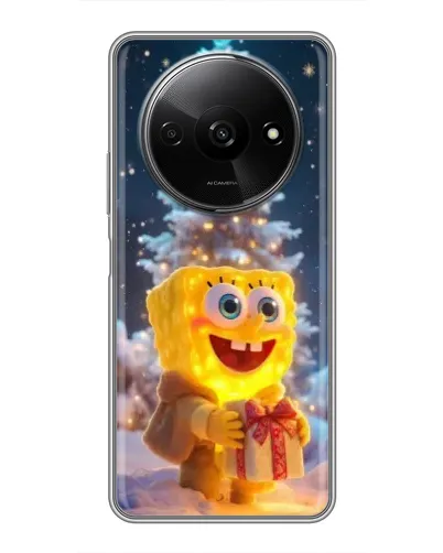 Чехол для Xiaomi Redmi A3 с картинкой «Рождественский Спанч Боб»