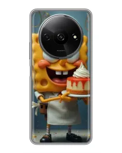 Чехол для Xiaomi Redmi A3 с картинкой «Повар Спанч Боб»