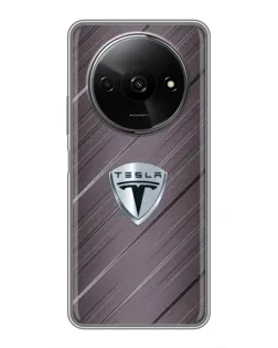 Чехол для Xiaomi Redmi A3 с картинкой «Металлическая текстура Tesla»