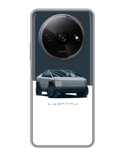 Чехол для Xiaomi Redmi A3 с картинкой «Серебристый Cybertruck Tesla»