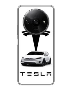 Чехол для Xiaomi Redmi A3 с картинкой «Tesla White Style»