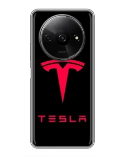 Чехол для Xiaomi Redmi A3 с картинкой «Tesla Red Logo»