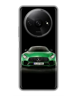 Чехол для Xiaomi Redmi A3 с картинкой «Mercedes — неоновый лого»