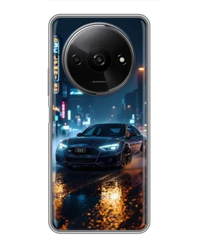 Чехол для Xiaomi Redmi A3 с картинкой «Ночной город и Audi»
