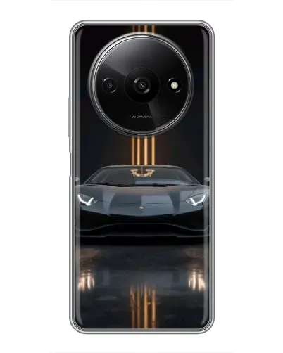 Чехол для Xiaomi Redmi A3 с картинкой «Lamborghini золотые линии»