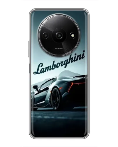 Чехол для Xiaomi Redmi A3 с картинкой «Классическая надпись Lamborghini»