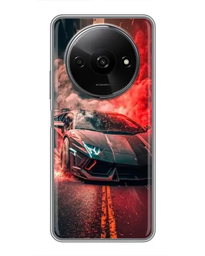 Чехол для Xiaomi Redmi A3 с картинкой «Lamborghini красный дым»