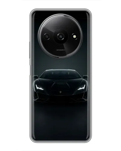 Чехол для Xiaomi Redmi A3 с картинкой «Черный Lamborghini Aventador»