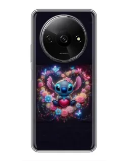 Чехол для Xiaomi Redmi A3 с картинкой «Stitch в цветах»