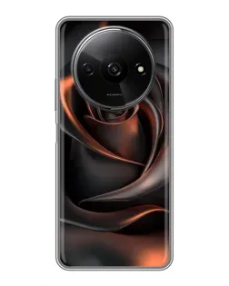 Чехол для Xiaomi Redmi A3 с картинкой «Шелковая черная роза»