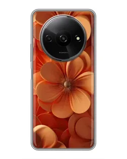 Чехол для Xiaomi Redmi A3 с картинкой «Оранжевый макро цветок»