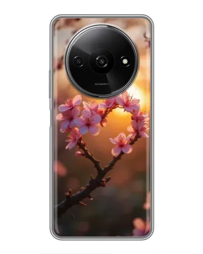 Чехол для Xiaomi Redmi A3 с картинкой «Розовый цвет сердце на фоне заката» Чехол для Xiaomi Redmi A3 с картинкой «Розовый цвет сердце на фоне заката»