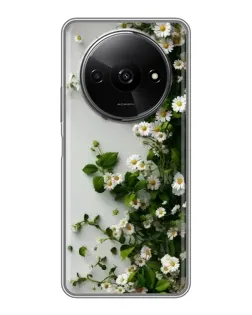 Чехол для Xiaomi Redmi A3 с картинкой «Ветка мелких белых цветов»