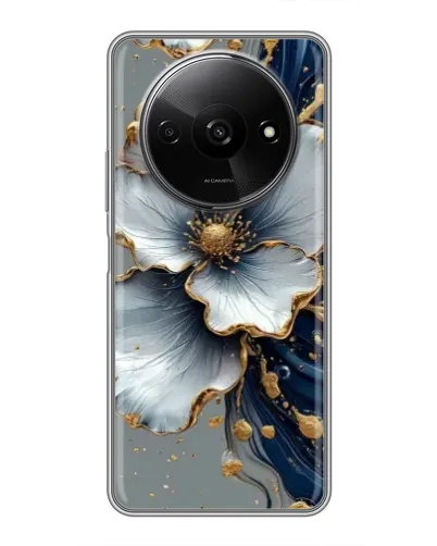 Чехол для Xiaomi Redmi A3 с картинкой «Белый цветок и золотой флюид» Чехол для Xiaomi Redmi A3 с картинкой «Белый цветок и золотой флюид»
