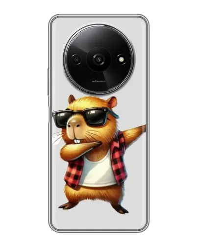 Чехол для Xiaomi Redmi A3 с картинкой «Капибара рэпер даб» Чехол для Xiaomi Redmi A3 с картинкой «Капибара рэпер даб»