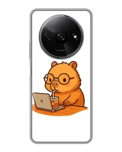 Чехол для Xiaomi Redmi A3 с картинкой «Капибара с ноутбуком» Чехол для Xiaomi Redmi A3 с картинкой «Капибара с ноутбуком»