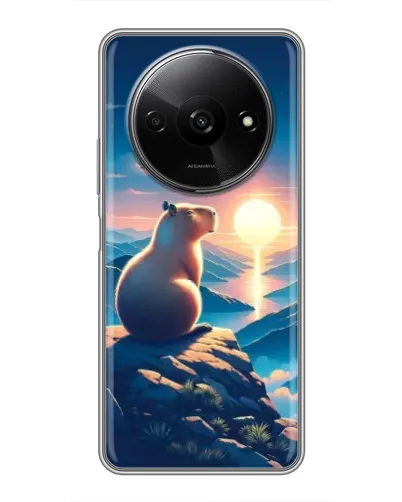 Чехол для Xiaomi Redmi A3 с картинкой «Закат солнца с капибарой» Чехол для Xiaomi Redmi A3 с картинкой «Закат солнца с капибарой»