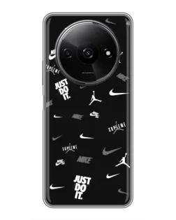 Чохол для Xiaomi Redmi A3x з картинкою «Nike Black Pattern» Чохол для Xiaomi Redmi A3x з картинкою «Nike Black Pattern»