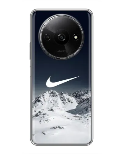 Чехол для Xiaomi Redmi A3x с картинкой «Nike — зимние горы»