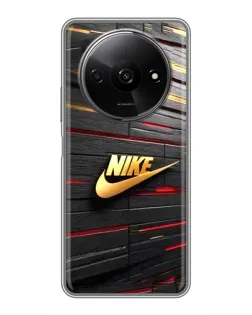 Чохол для Xiaomi Redmi A3x з картинкою «Золотий Nike на металі»