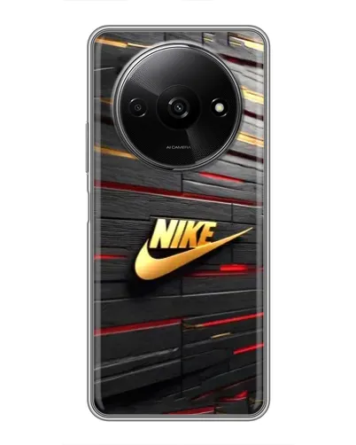 Чехол для Xiaomi Redmi A3x с картинкой «Золотой Nike на металле»