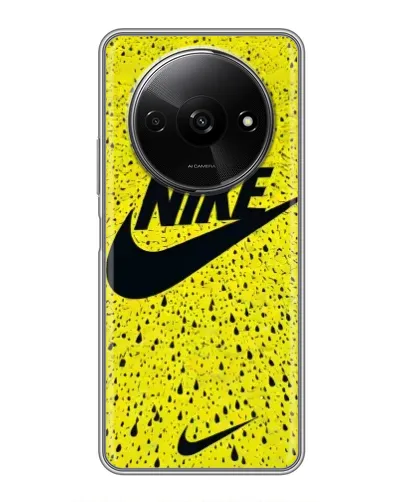 Чехол для Xiaomi Redmi A3x с картинкой «Желтый текстурный Nike»
