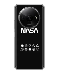 Чехол для Xiaomi Redmi A3x с картинкой «NASA — технический принт»