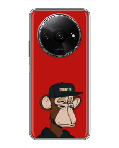 Чехол для Xiaomi Redmi A3x с картинкой «Bored Ape — красный фон» Чехол для Xiaomi Redmi A3x с картинкой «Bored Ape — красный фон»