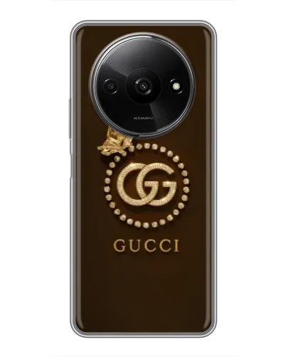 Чехол для Xiaomi Redmi A3x с картинкой «Gucci — золотая бабочка»