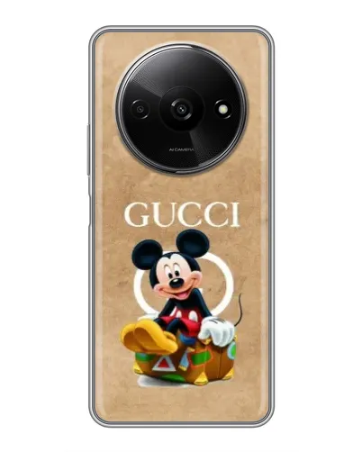 Чехол для Xiaomi Redmi A3x с картинкой «Микки Маус Gucci — крафт»
