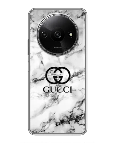 Чехол для Xiaomi Redmi A3x с картинкой «Gucci — мраморный шик»