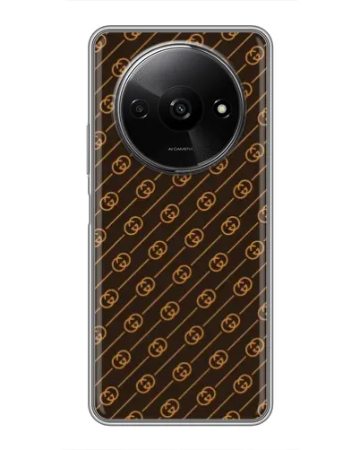 Чехол для Xiaomi Redmi A3x с картинкой «Gucci — золотые диагонали»