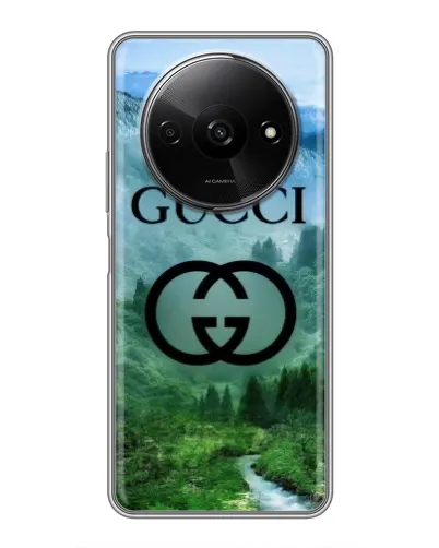Чехол для Xiaomi Redmi A3x с картинкой «Gucci — горный пейзаж»
